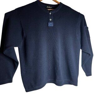 Eddie Bauer Mens Navy Blue Cotton Sweater XXXL